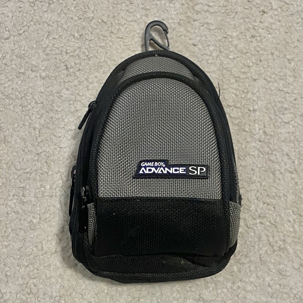 Nintendo Gameboy Advance SP Carrying Case Pouch GBA SP Black Gray Bag